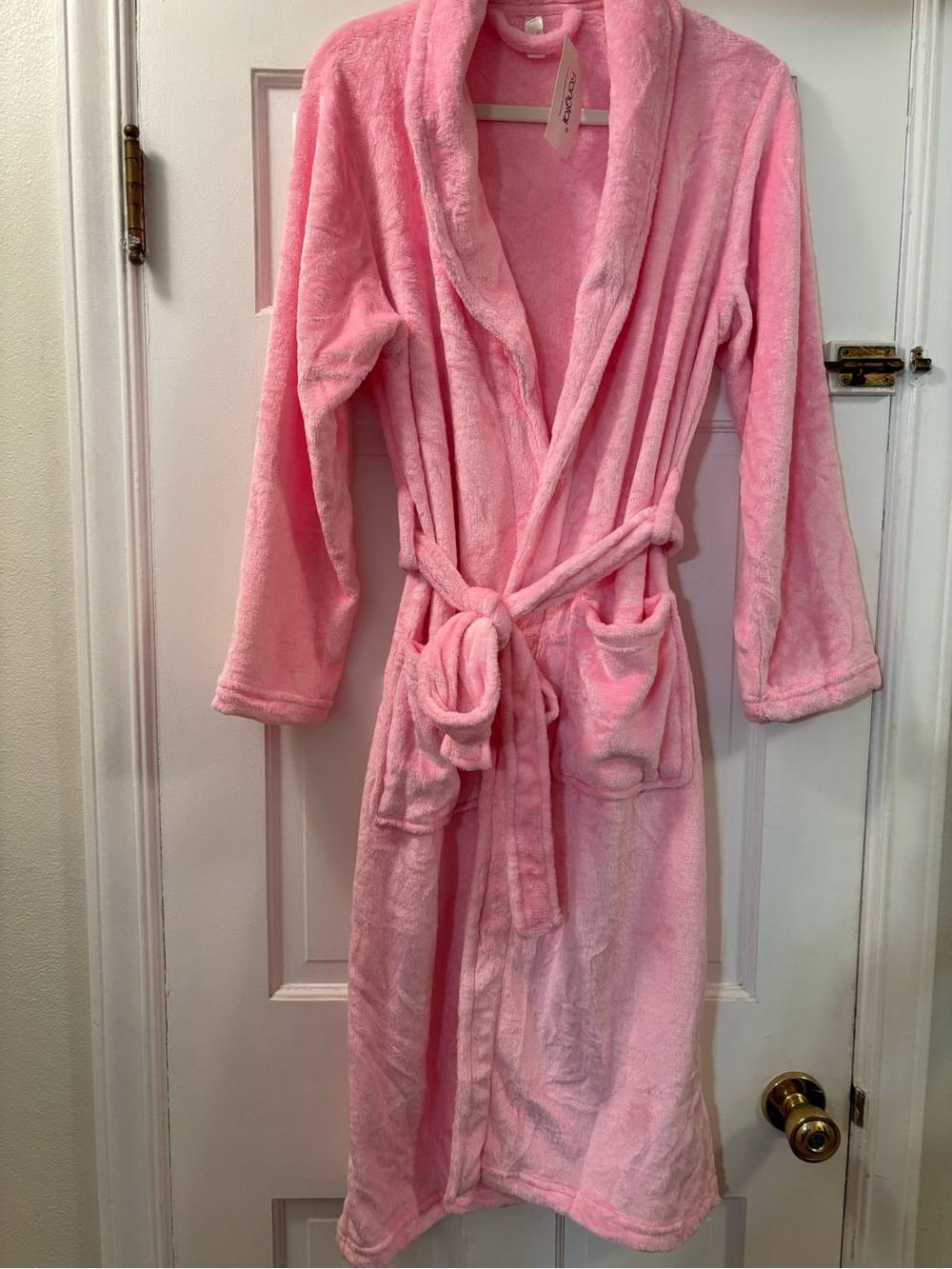 Cozy Plush Pink Bathrobe - Ultra Soft Robe
Size Medium